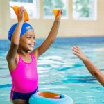 수영강사 창업 사례 - **Prompt: "Joyful 'Swimming for All' Program in a Modern Pool"**
A vibrant, sunlit indoor swimmi...